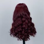 Perruque loose wave rouge vin sans colle haire humain 100% naturelle – Image 2
